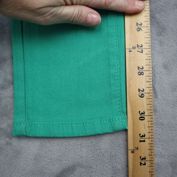 E Line Pants Womens 5 Green Flat Front Button Pocket Mid Rise Straight Jeans - Picture 5 of 16